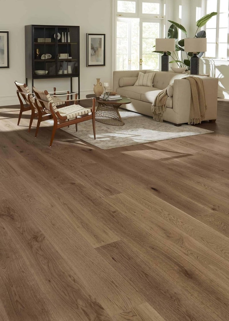EFUS Mediterranean Hickory 9/16" Thick x 8.66" Width x 20" - 86.6" Varying Length Engineered Hardwood Flooring Sample, Minimalist - Image 2